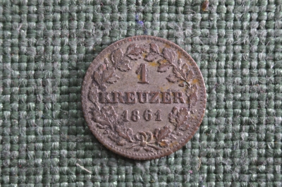 1 крейцер 1861 год, Германия, Бавария, серебро, aUNC