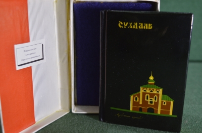 Блокнот, лаковая миниатюра "Суздаль, надвратная церковь", 1988 год, новый, в оригинальной коробке.