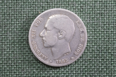 1 песета 1883 год, Испания , серебро