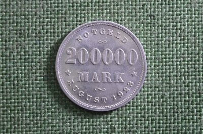 200000 марок 1923 года, нотгельд, алюминий. Гамбург, Германия.
