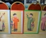 Четыре новогодние китайские картины, с девушками, в одеждах разного цвета