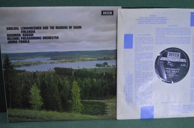 Винил, пластинка 1 lp. Сибелиус, Бергман. Хельсинский филарм. оркестр. Sibelius, Decca, 1969 год. 