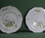 Две тарелки для второго, фарфор Т-ва М.С. Кузнецова. Цветочный узор. Конец 19 века.