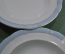 Две тарелки для первого, фарфор Т-ва М.С. Кузнецова. Клеймо краской. Синяя кайма. Конец 19 века.