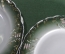 Две тарелки, фарфор. Зеленый узор, позолота. Т-во М.С. Кузнецова ДФ, Дмитровский з-д, конец 19 века