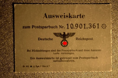 Карта, карточка, пропуск служащего почты, к почтовой книжке, Рейх, Германия