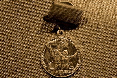 Медаль участника Всесоюзной сельскохозяйственной выставки, 1957 год, с документом.