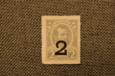 2 копейки образца 1915 года (деньги-марки) - надпечатка 1917 года