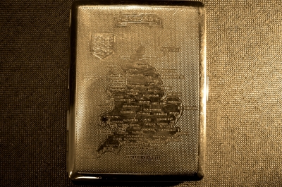 Портсигар "England" с изображением карты Англии. Европа.