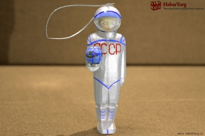 Елочная деревянная игрушка "Космонавт". Авторская работа, Матвеев Андрей.
