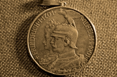 5 Марок 1901 года, на подвесе, "200 лет Пруссии", серебро