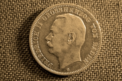 3 Марки 1912 года, G. Германская империя, Баден, Фридрих II, серебро
