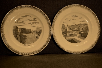 Тарелки с видами Буэнос-Айреса. Мануфактура Boch Freres. 1880- 1910 гг.