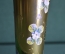Бокал, ваза под цветок. 20 см. Цветы, позолота. Стекло, Богемия. Дефект.