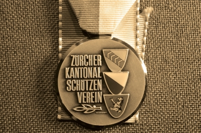 Медаль стрелкового группового чемпионата (Хохфелден - Цюрих - Клотен). Швейцария, 1981 год. 