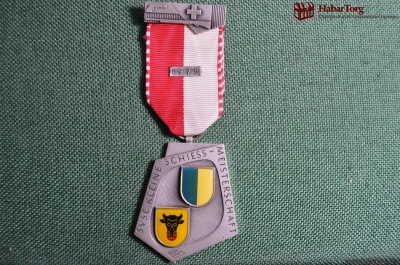 Медаль чемпионата по стрельбе 1975 года, Швейцария. Бвк, герб города.