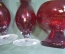 Набор стеклянной посуды Богемия. Bohemia Glass. Конфетница, вазы, бокалы. Красное стекло.
