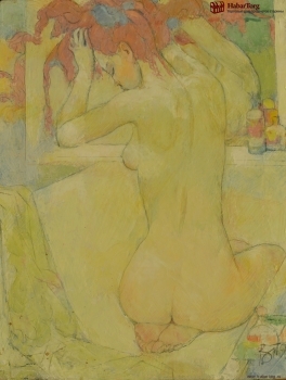 Картина «Купание в ванне». Автор Федорец Владимир. Холст,масло. 1993 г.