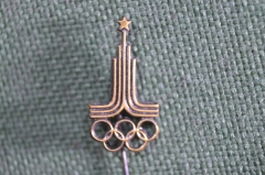 Знак, значок, фрачник "Олимпиада, эмблема, символ. Москва 1980 год". Заколка, тяжелый металл. #3