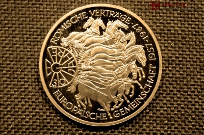10  марок, Серебро, 30 лет подписания Римского договора, Германия, 1987 год