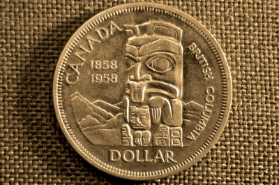 1 доллар 1958 "100 лет со дня основания Британской Колумбии", Канада, серебро