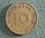 Монета 10 пфеннигов, пфеннингов 1938 года. Буква A. Рейх, Германия. Deutsches Reich. 