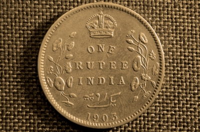 1 рупия, Король Эдуард VII, Серебро, Индия (Британская), 1903 года