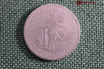 1 шиллинг, Южная Африка,  серебро, 1941 год