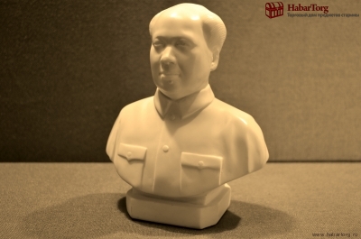  Бюст белый "Мао Цзэдун". Искусственный мрамор.