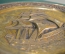 Медная чеканка в форме тарелки "Парусник с крестом" Англия. 1960-1970 гг.
