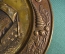 Медная чеканка в форме тарелки "Парусник с крестом" Англия. 1960-1970 гг.