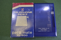 Блокнот настольный телефонная книжка "Paco Mate TL 600". Колкий пластик. Коробка. Винтаж. Япония.