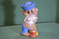 Игрушка резиновая "Моряк морячок мультфильм". Chicco. Резина. Италия. 1970е.