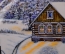 Фарфоровая тарелка "Зима в деревне". Авторская работа, Андрей Галавтин.