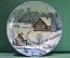 Фарфоровая тарелка "Зима в деревне". Авторская работа, Андрей Галавтин.