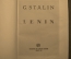 G.Stalin "Lenin". Edizioni in lingue estere. Mosca 1946.