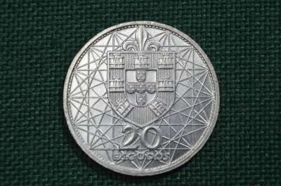 20 эскудо Португалия 1966, "Мост Салазара", серебро, UNC
