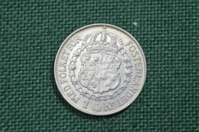 1 крона Швеция 1941, серебро. Густав V