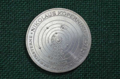 5 марок 1973 Германия, ФРГ, "500 лет Коперник", серебро