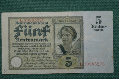 5 марок 1926 год. Германия. 