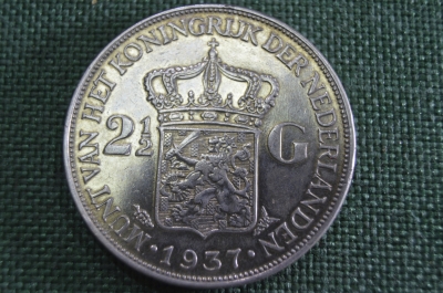 2 1/2 гульдена 1937, Нидерланды, серебро