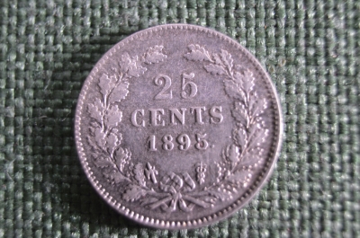 25 центов 1895 Нидерланды, серебро