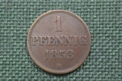 1 пфенниг 1853 Германия, Ганновер