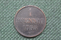 Монета 1 пфенниг 1855 Германия, Ганновер