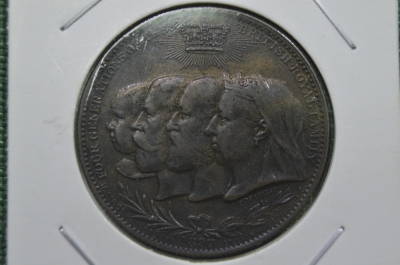 Пенни токен 1837-1897 год, "4 поколения королевской семьи", Великобритания