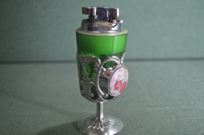Зажигалка газовая "Кубок", эмаль, подставка, Япония