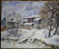 Картина "Деревня зимой". Автор Гесев Петр. Масло, холст. 2007 г.