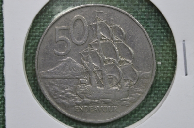 50 центов 1985 Новая Зеландия (парусник)