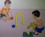 Плакат для детского сада "Катаем шары" (серия "Мы играем")  1965 1966 год, СССР
