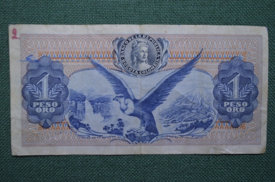Банкнота, 1 песо. 1966 года. Колумбия